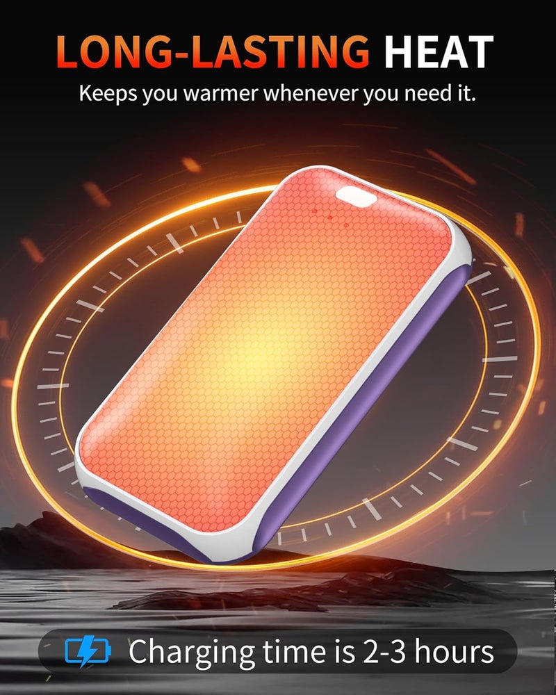 Lerat Hand Warmers Rechargeable, 2 Pack Electric Hand Warmer, Reusable Portable Pocket Heater USB Handwarmers, Gifts for Men, Women, Indoor, Outdoor, Hiking, Skiing, Camping, Hunting Accessories - Image 2